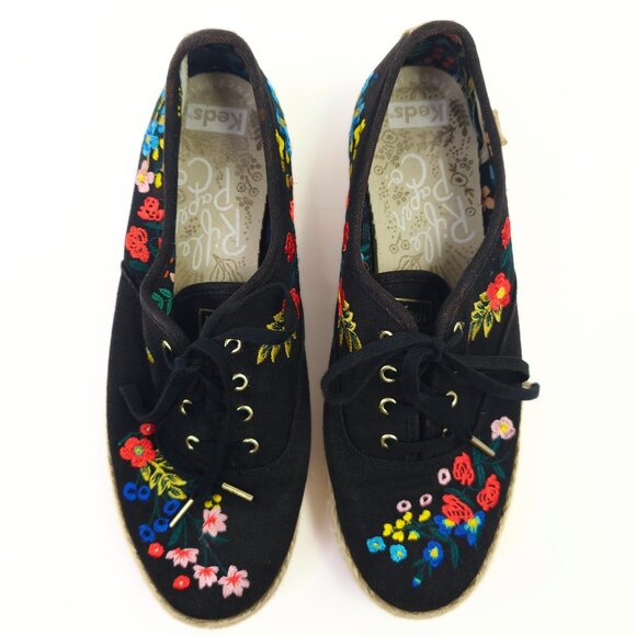 Keds x Rifle Paper Co. Women's Embroidered Canvas Platform Sneakers - Picture 2 of 9